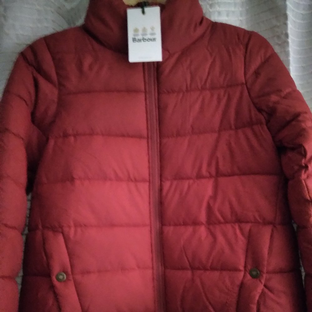 Barbour Red Quilted Puffer Jacket